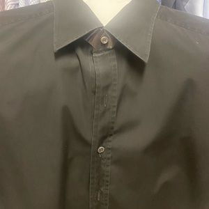 TOM FORD MEN BLACK DRESS SHIRT 44/17.5